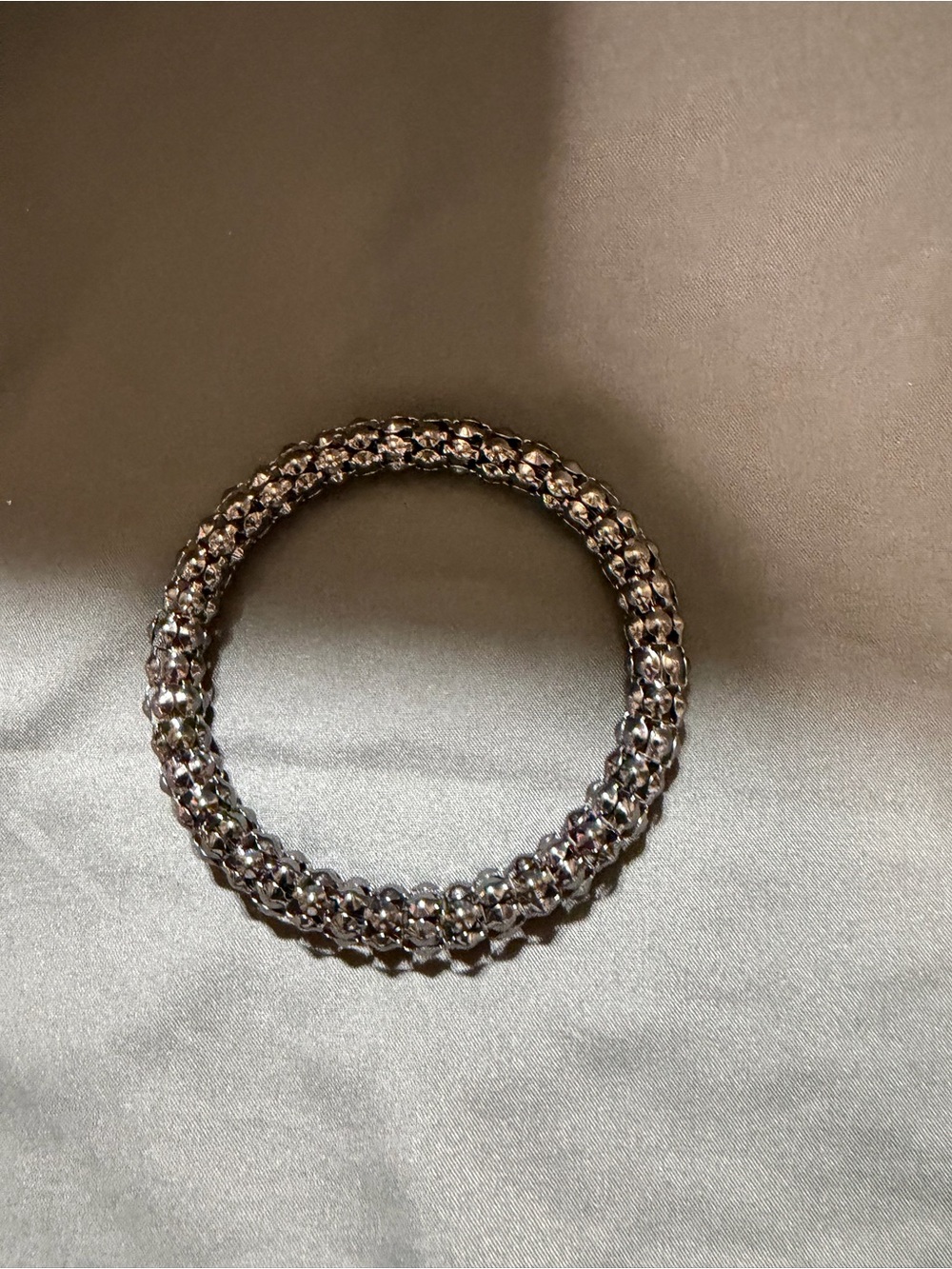 Source Unknown Gunmetal Crystal Stretch Bracelet